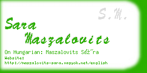 sara maszalovits business card